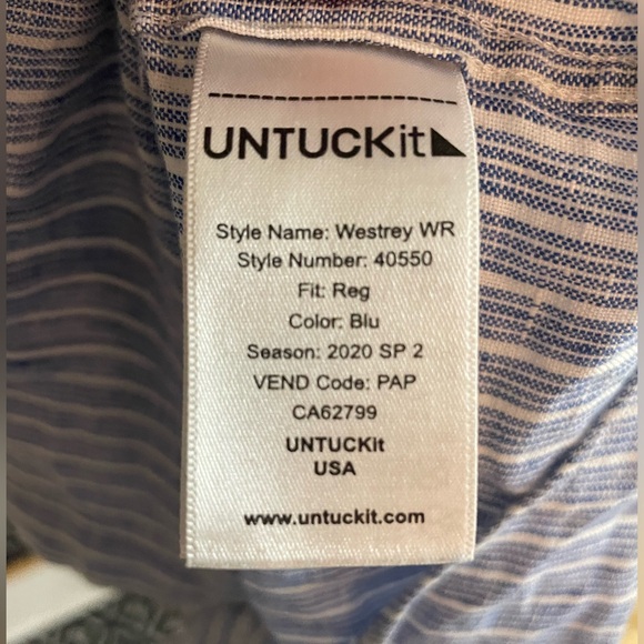 Mens Medium UNTUCKit Linen Button-Down Shirt - Great Condition - Picture 5 of 7